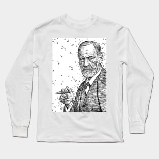 SIGMUND FREUD ink portrait .1 Long Sleeve T-Shirt